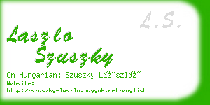 laszlo szuszky business card
